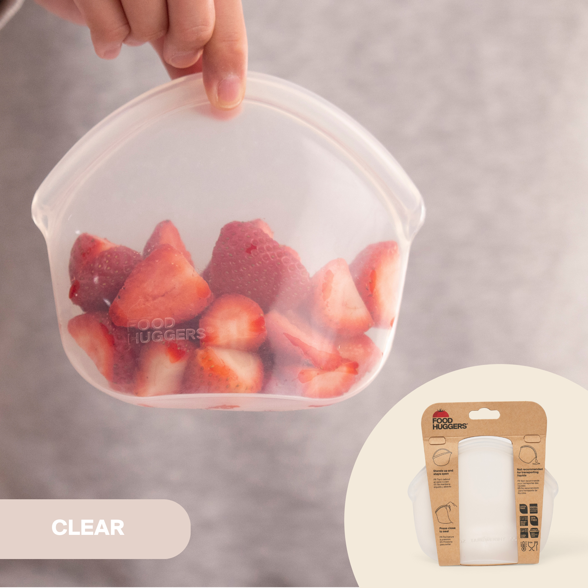 Reusable Silicone Storage Bag – Clear (400ml)