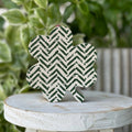 White/Green Herringbone St. Patrick's Day Clover