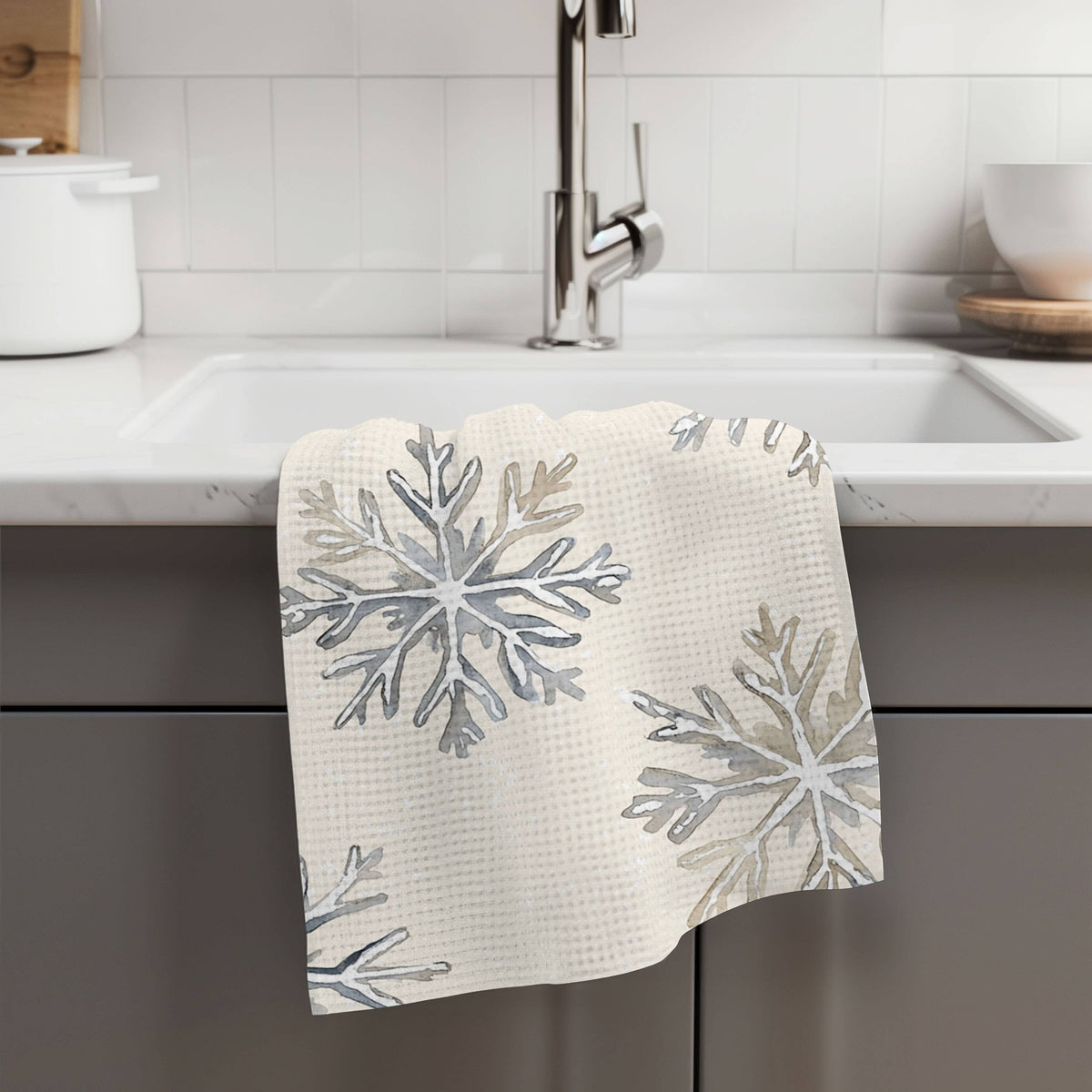 Christmas Coast Snowflake Kitchen Towel Waffle Holiday Decor