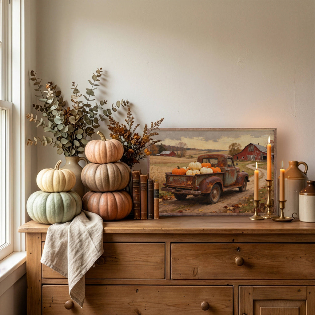 Rusty Pumpkin Truck Headed Home