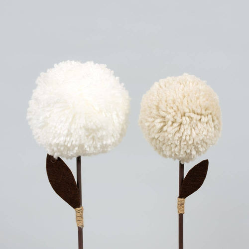 13x12x3 pom pom stems - white or cream