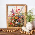 Colorful Summer Wildflowers Wall Art Wood Sign