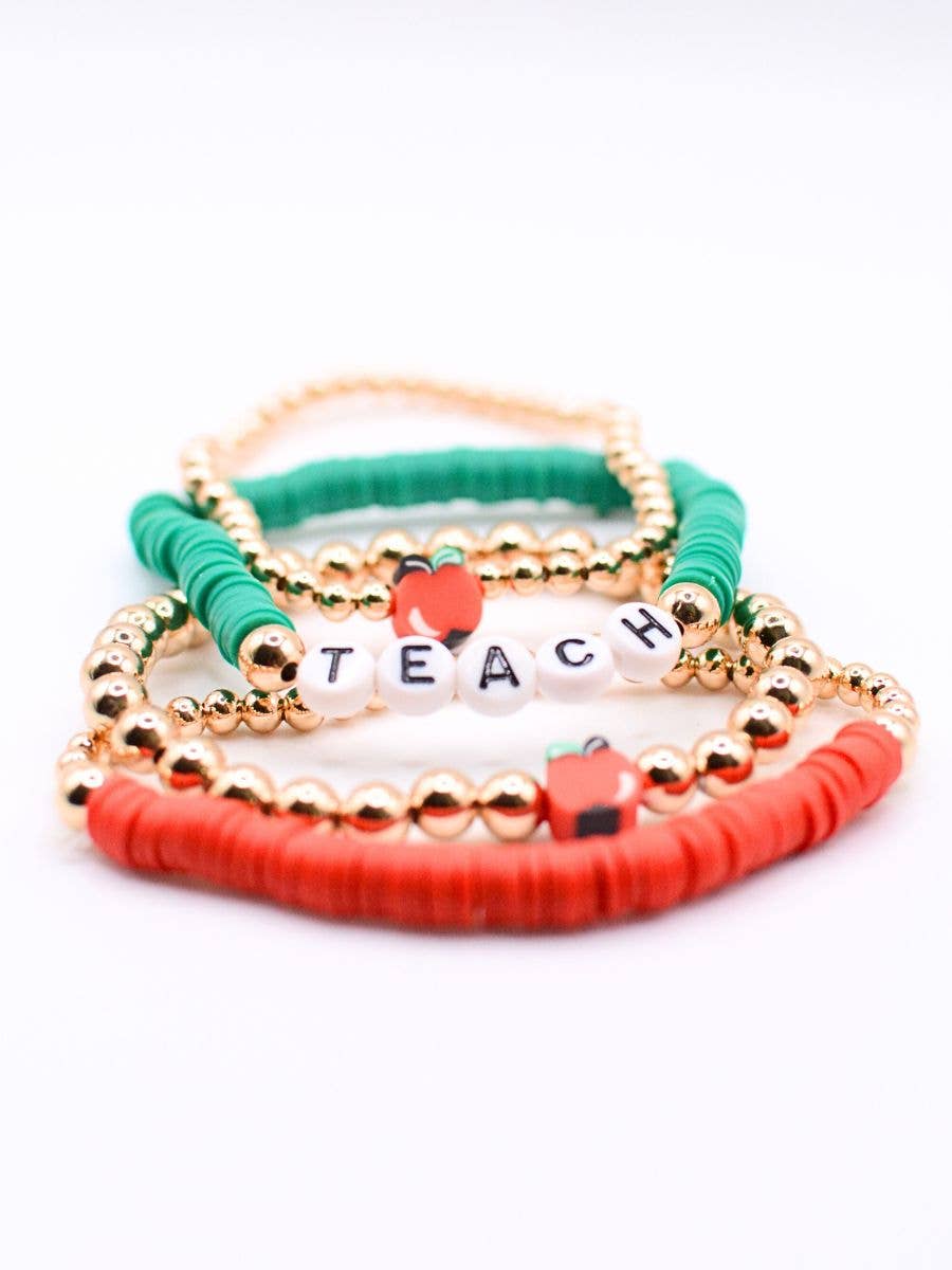 TEACH Bracelet Set – Teacher Gift, Thank you jewelry