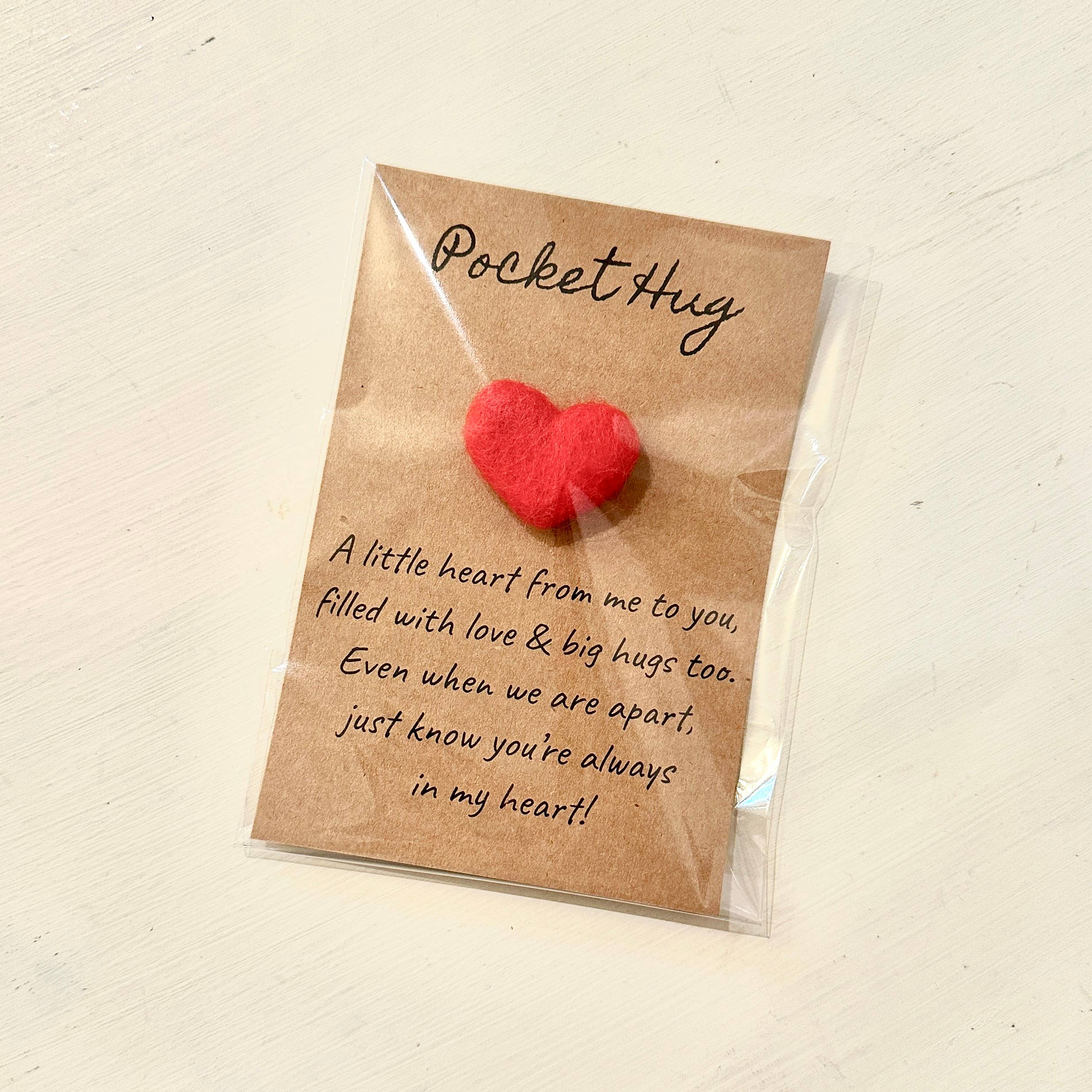 Pocket Hug with Felted Heart Gift