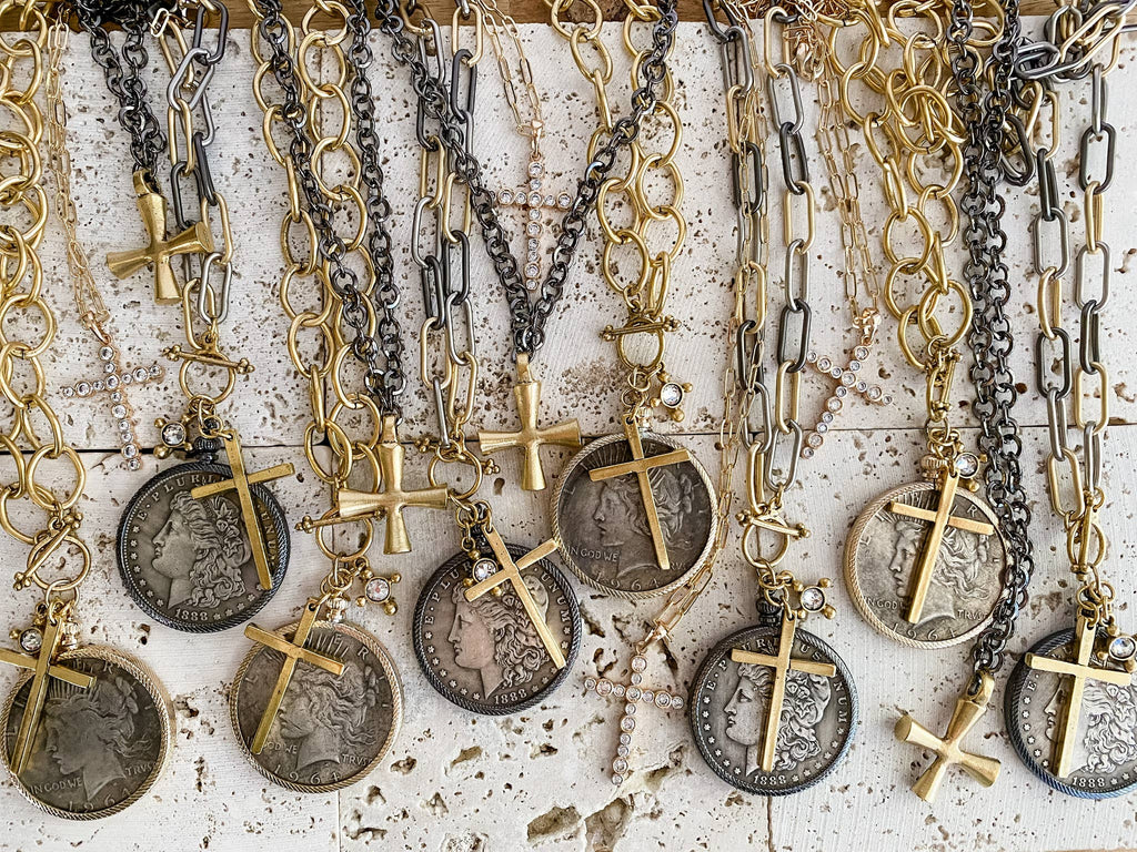 Relic Coin and Cross Necklace