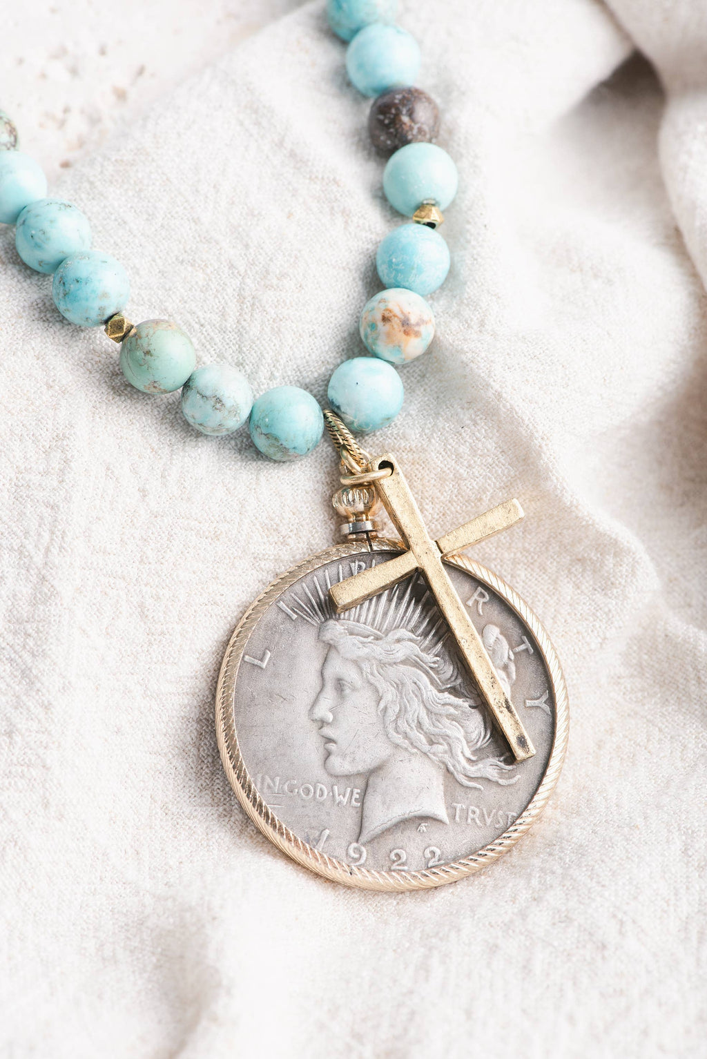 Relic Coin and Cross Necklace