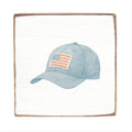 American Flag Cap Square Block Sign