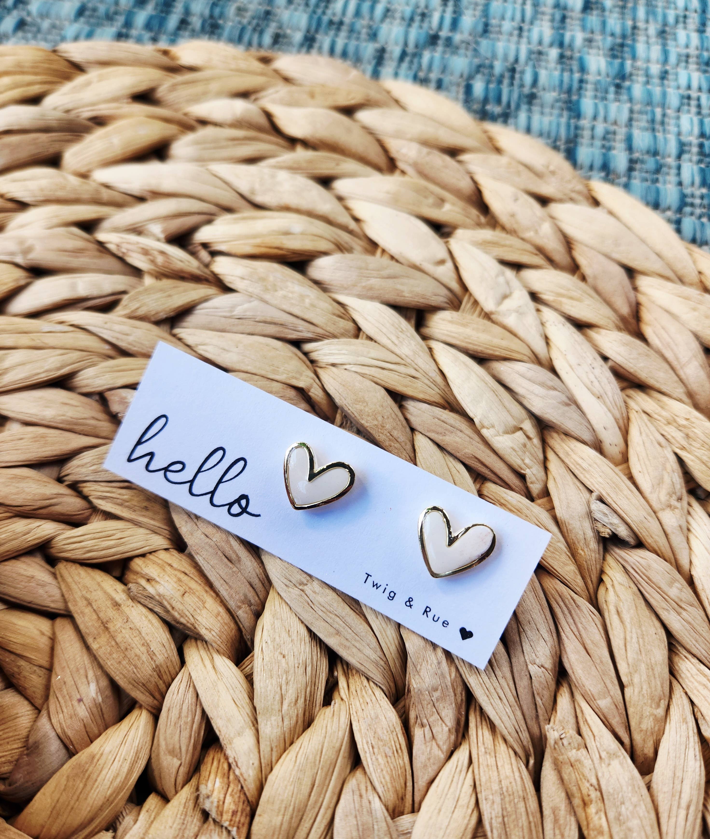 Heart clay studs