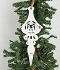 Vintage Metal Ornament-15Lx5W-Lamp Shape-White