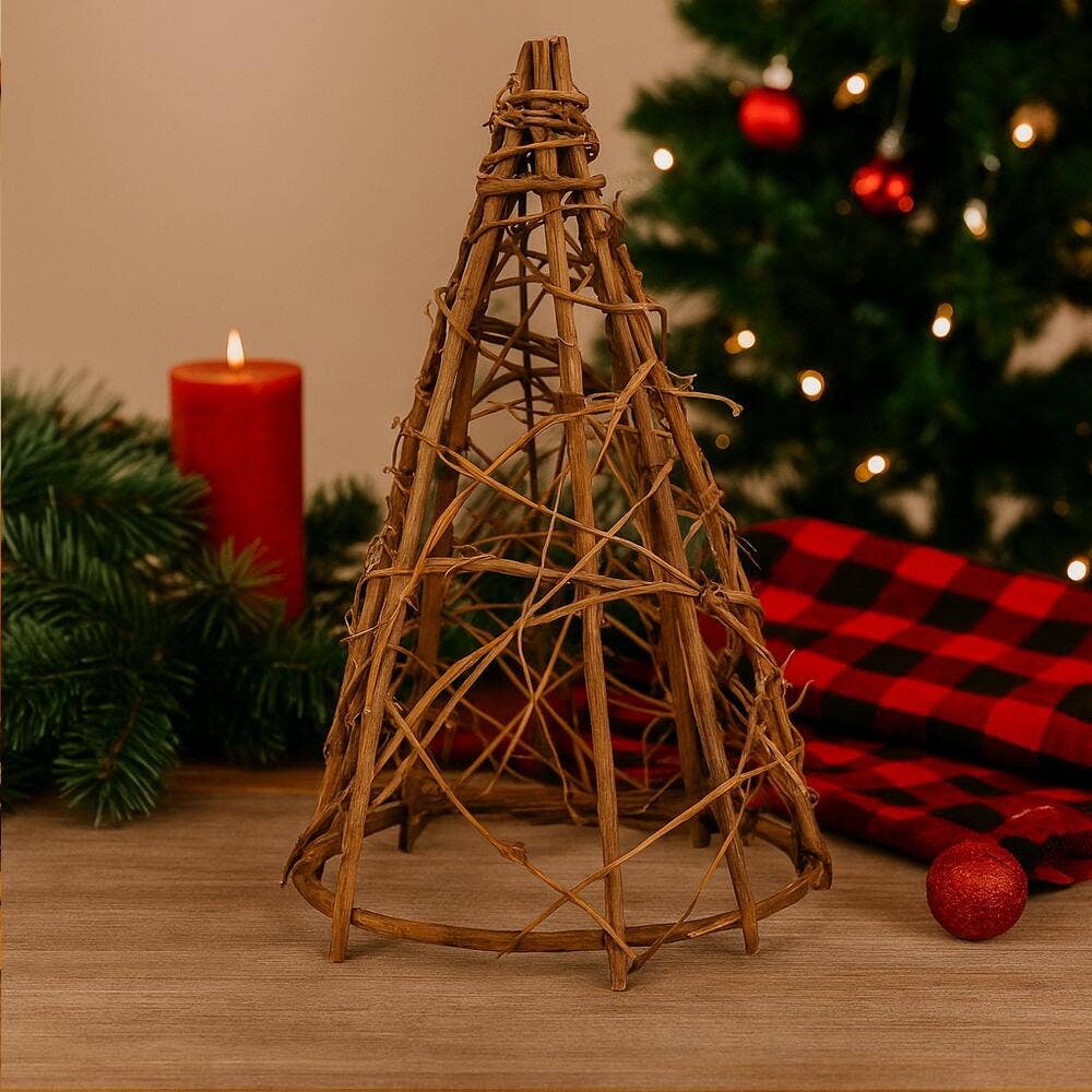12" Natural Grapevine Cone Tree - Rustic Vine Twig Decor