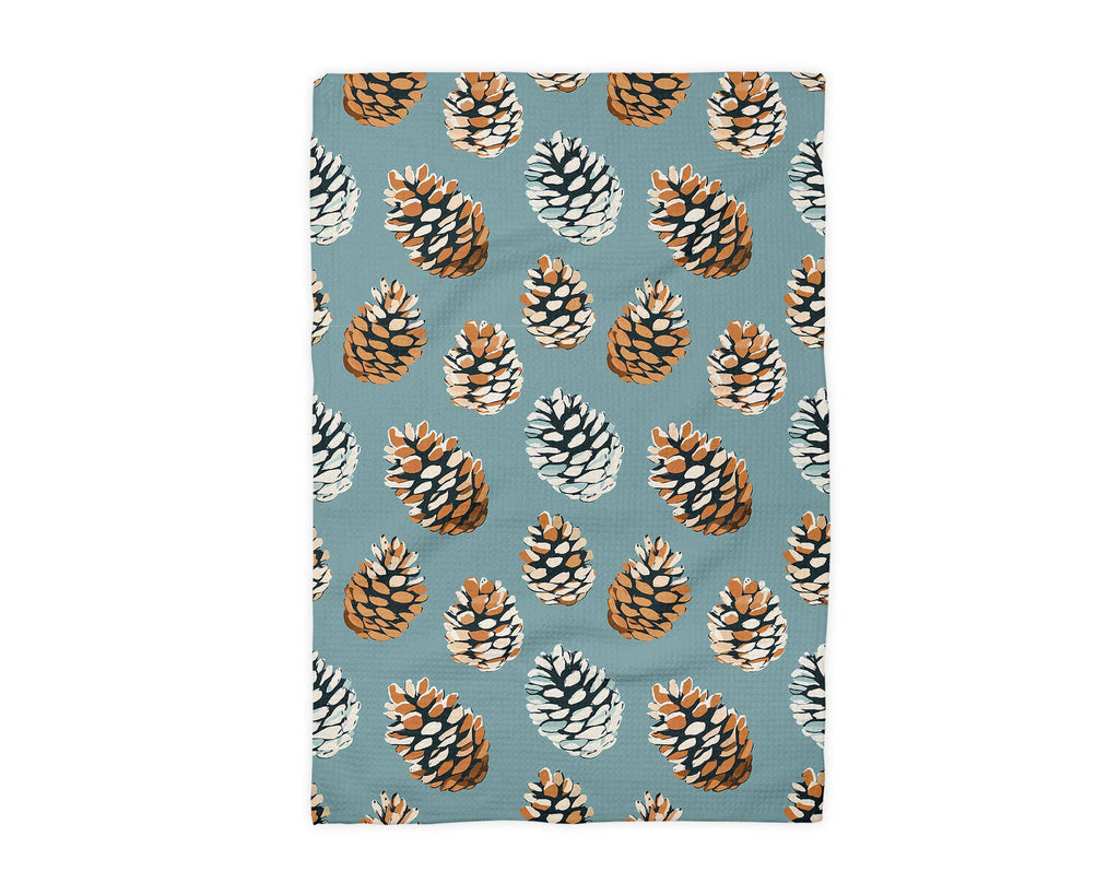 Pinecone Winter Tree Cabin Kitchen Towel Holiday Baking