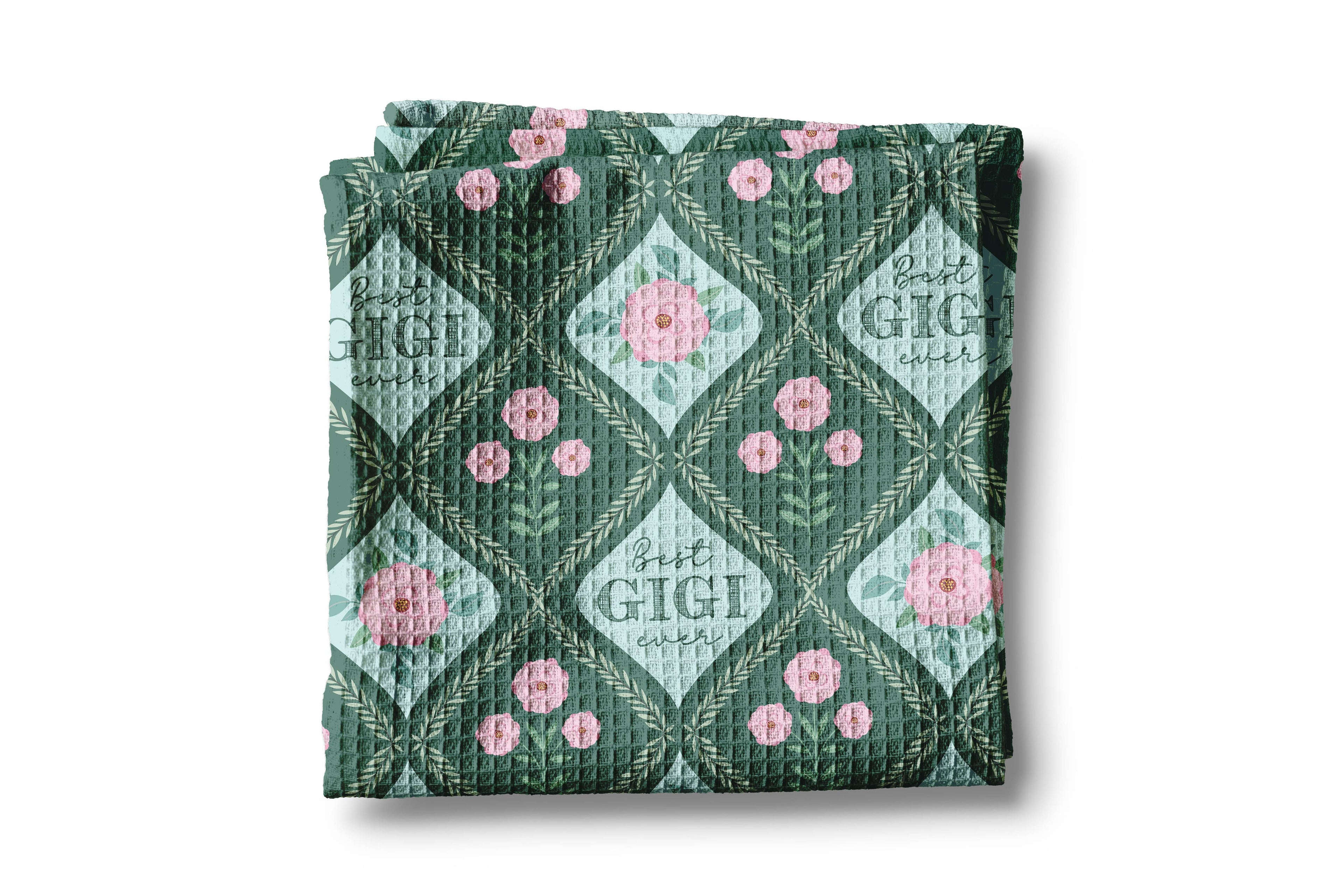 Floral Best Gigi Ever Mother's Day Gift Kitchen Towel Waffle