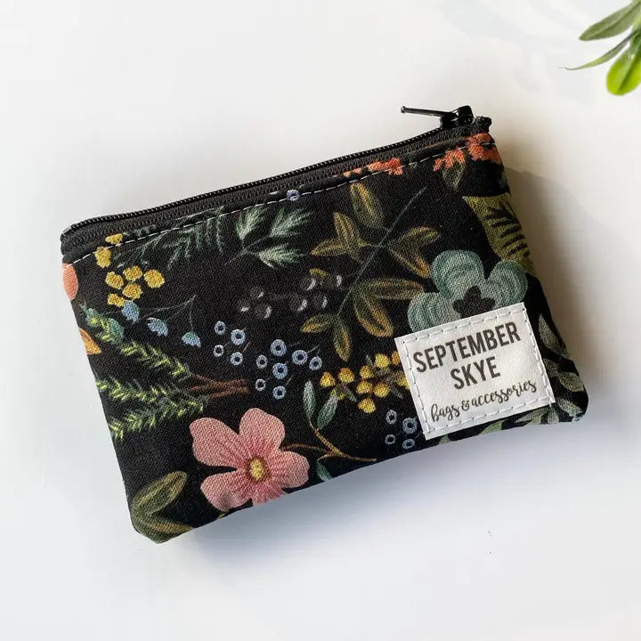 Handmade Botanical Floral Wristlet Set – Key Fob & Zip Pouch