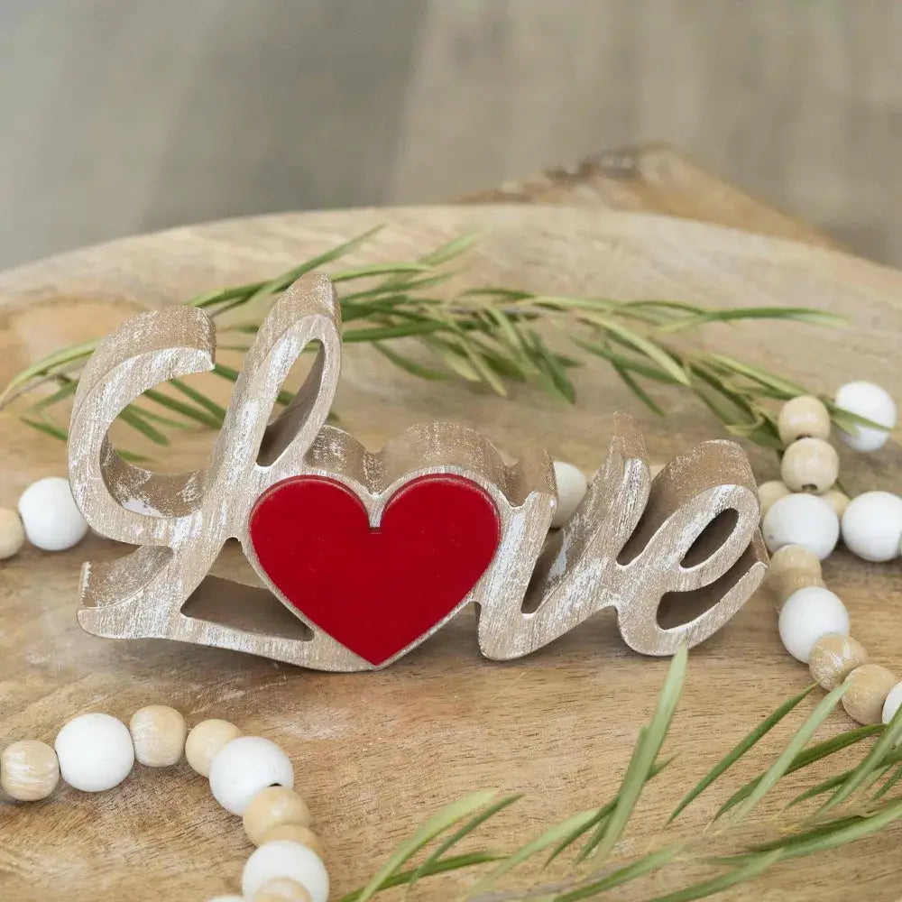 20169 - 7x4 wood cutout (LOVE w/Heart) VALENTINE'S DAY