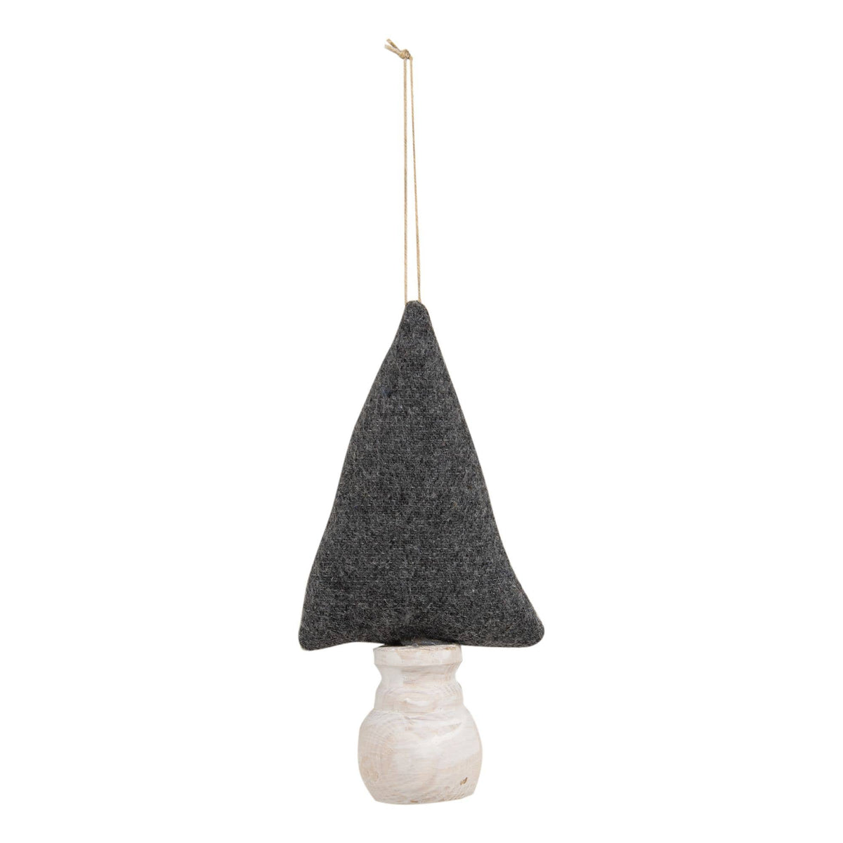 Solid Gray Fabric Christmas Tree Ornament 6"