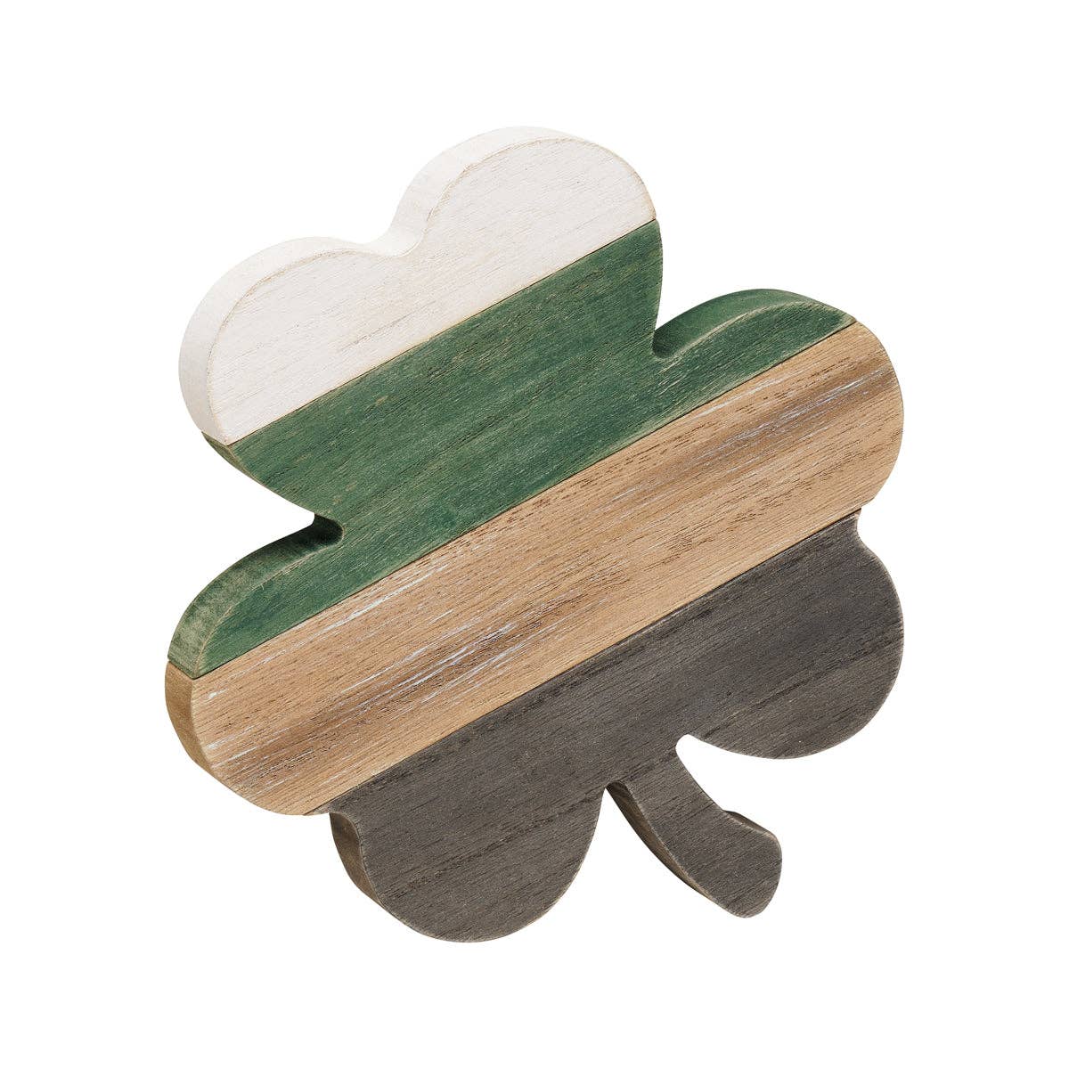 Large Green/Wood Plank St. Patrick's Day Clover