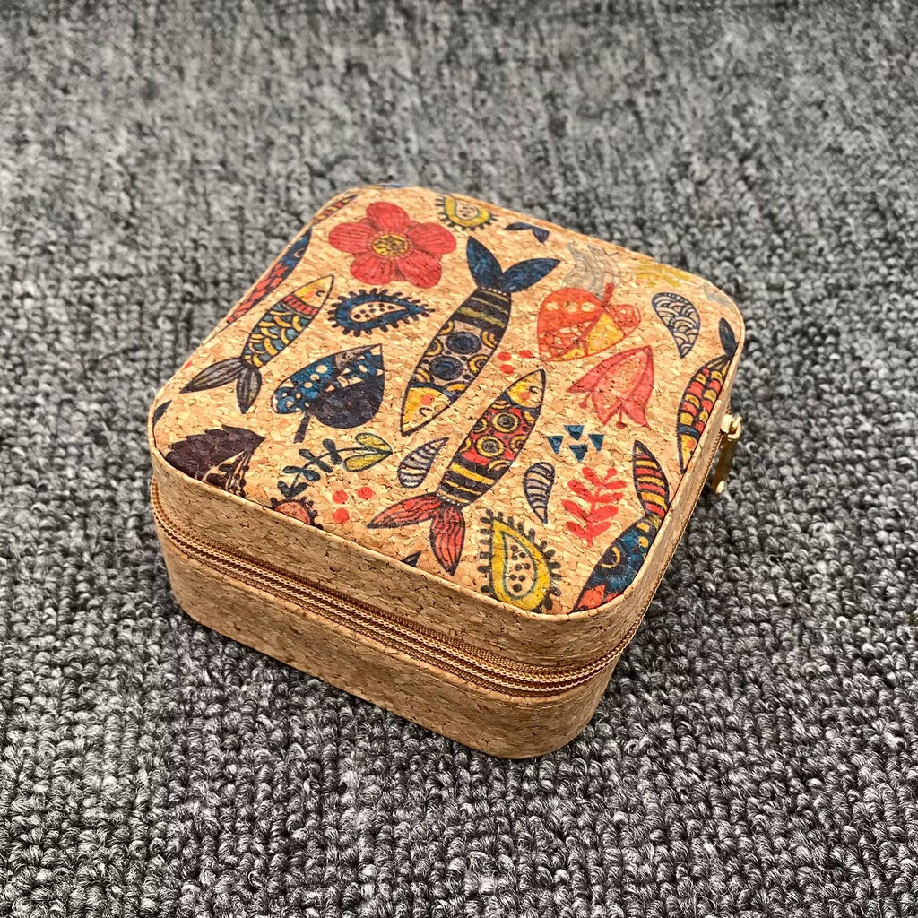 Vintage Crushed Wood Grain PU Leather Jewelry Storage Box
