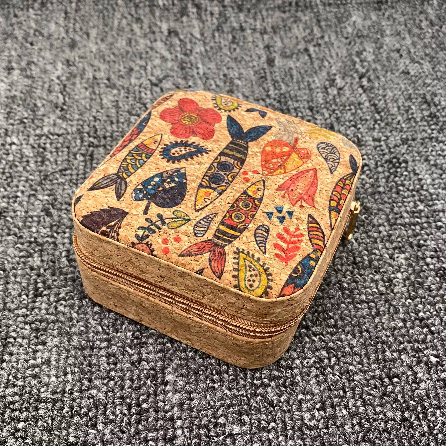 Vintage Crushed Wood Grain PU Leather Jewelry Storage Box