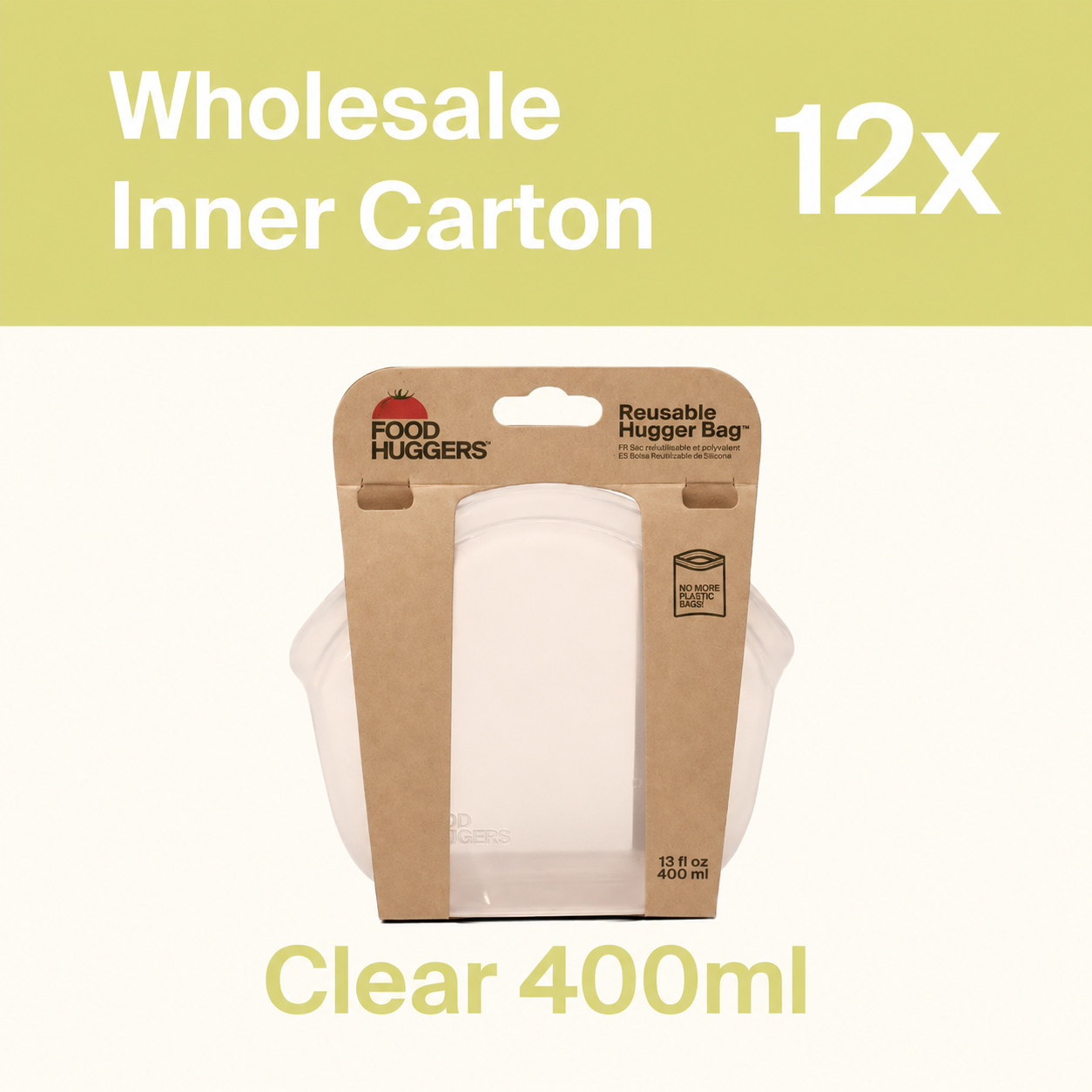 Reusable Silicone Storage Bag – Clear (400ml)