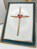 Cross with heart panel | divine mercy Valentine Easter love