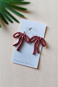 Bow stud earrings - Red