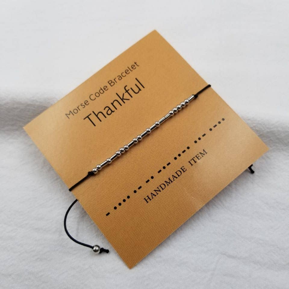 Thankful Morse Code Bracelet