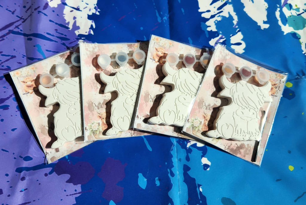 Highland Cow-Themed Plaster Paint Kits for Kids | DIY Paint