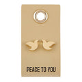 Leather Tag Earrings - Dove