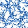 Blue and White Tile Transferware Ribbons Swedish Dishcloth