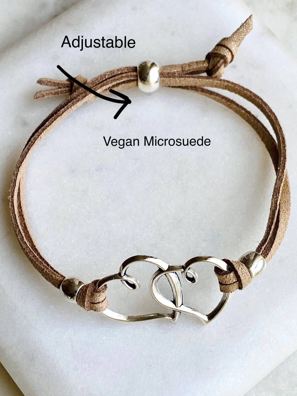 Heartbeat & Tan Adjustable Bracelet