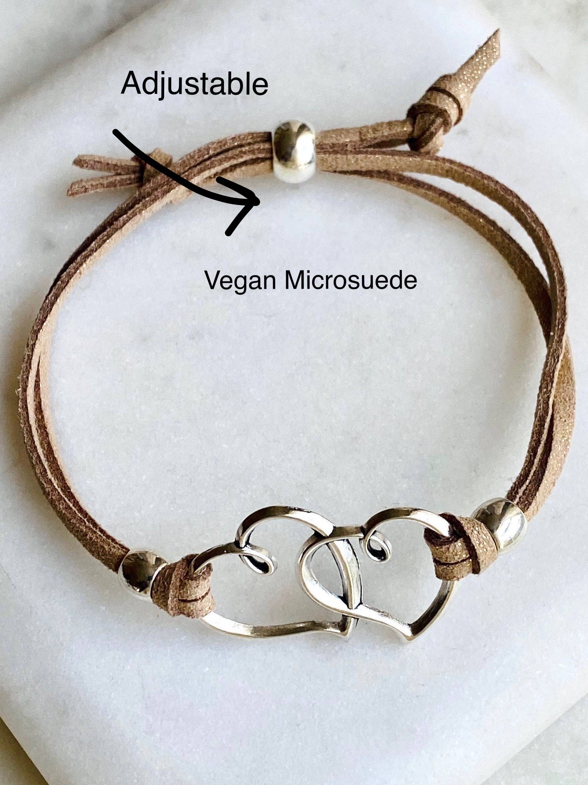 Heartbeat & Tan Adjustable Bracelet