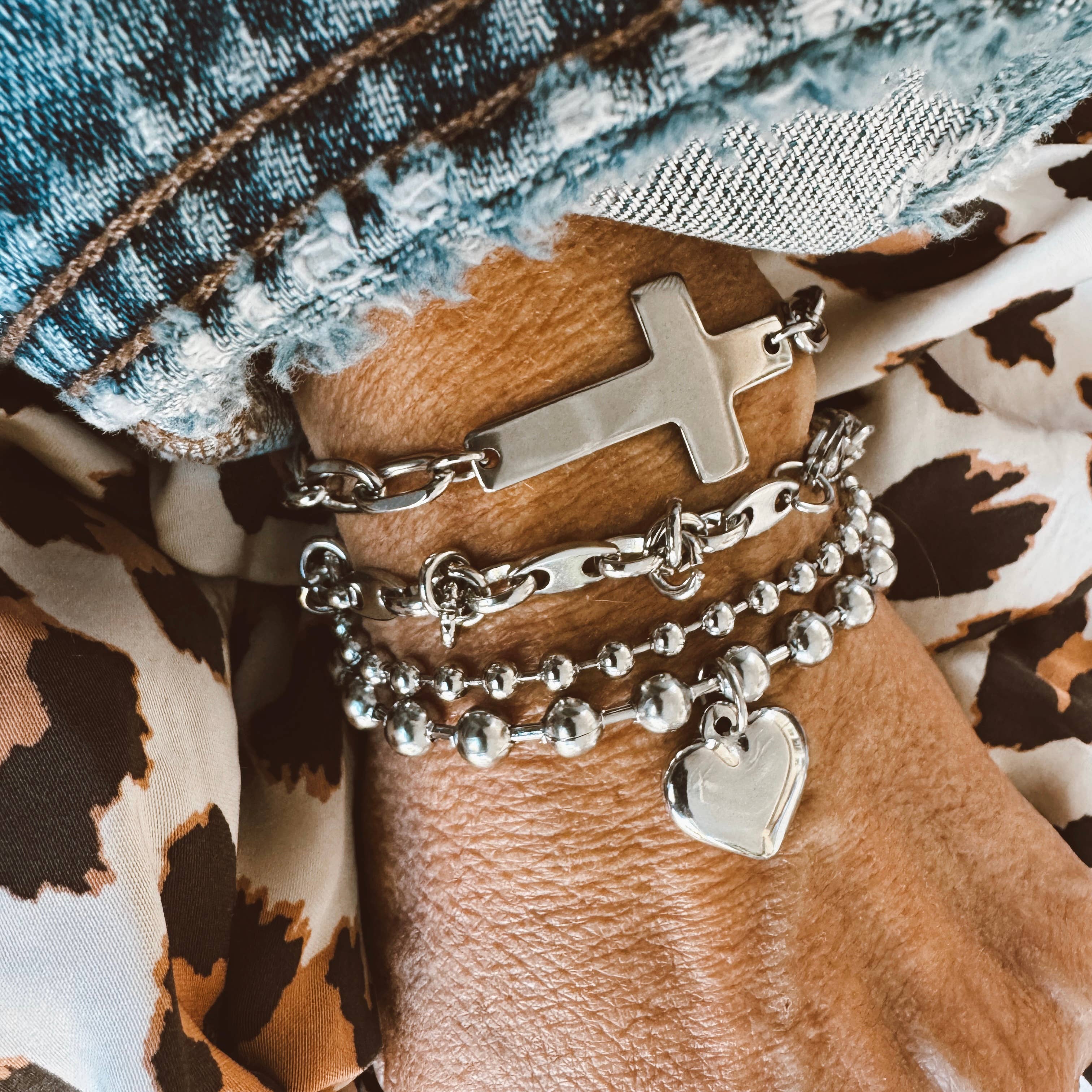Stainless Steel Cross Bracelet 