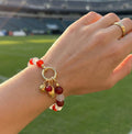 Game Day Stretch Bracelet - Red and White