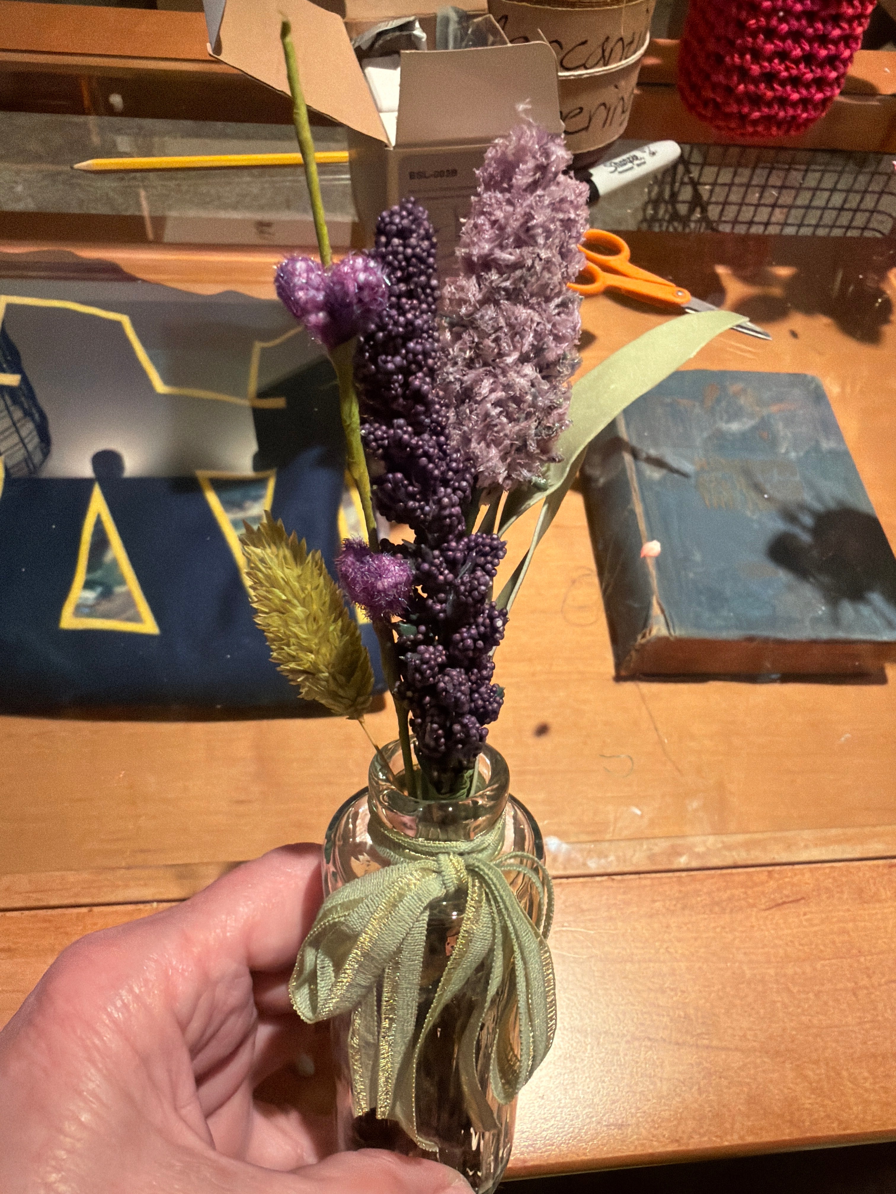 Lavender & Wildflower Bouquet in Decorative Glass Vase