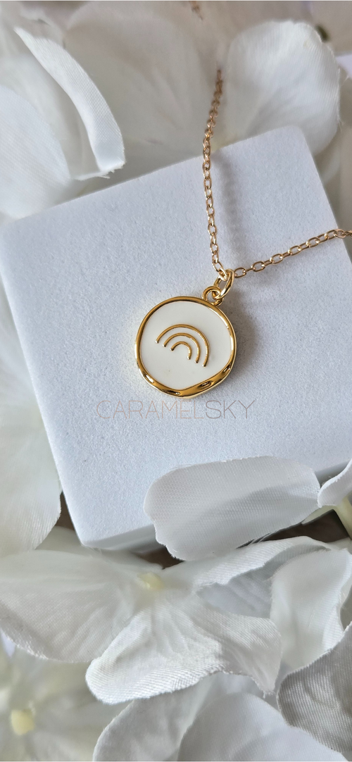 18K Gold Plated Rainbow Pendant Necklace
