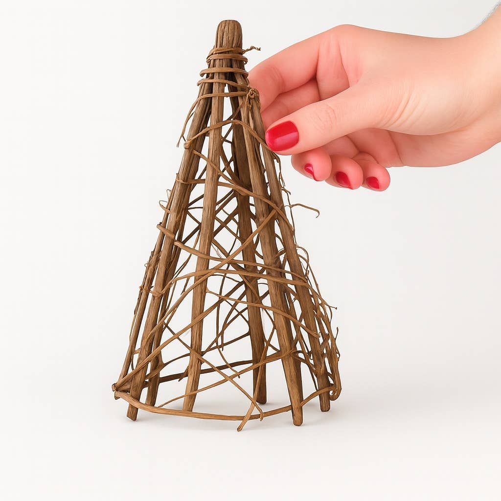 12" Natural Grapevine Cone Tree - Rustic Vine Twig Decor