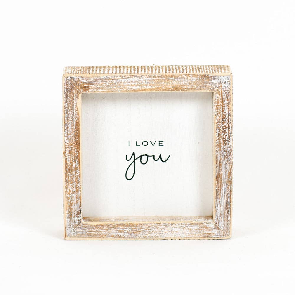5x5 wood frame sign (I LOVE YOU) gift