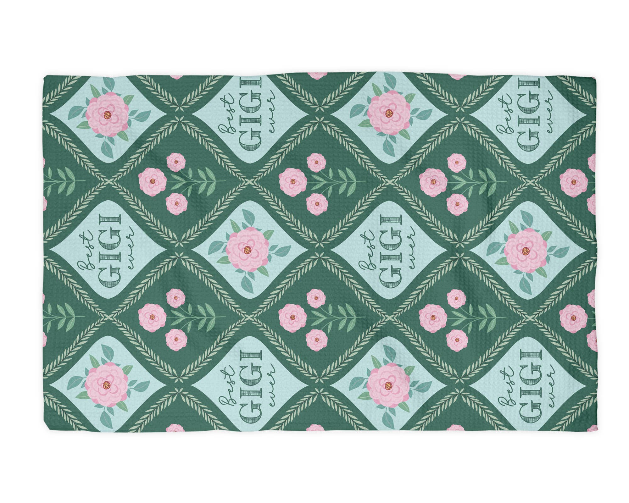 Floral Best Gigi Ever Mother's Day Gift Kitchen Towel Waffle