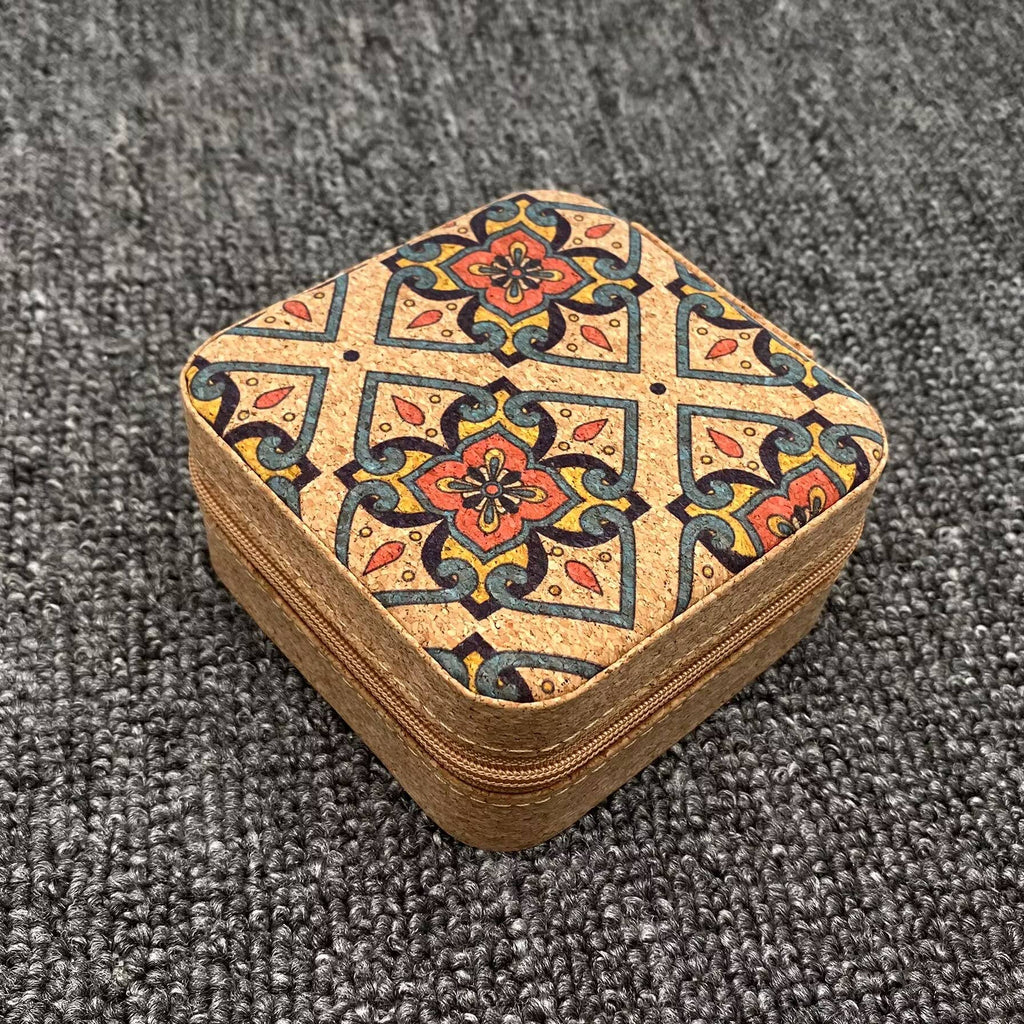 Vintage Crushed Wood Grain PU Leather Jewelry Storage Box