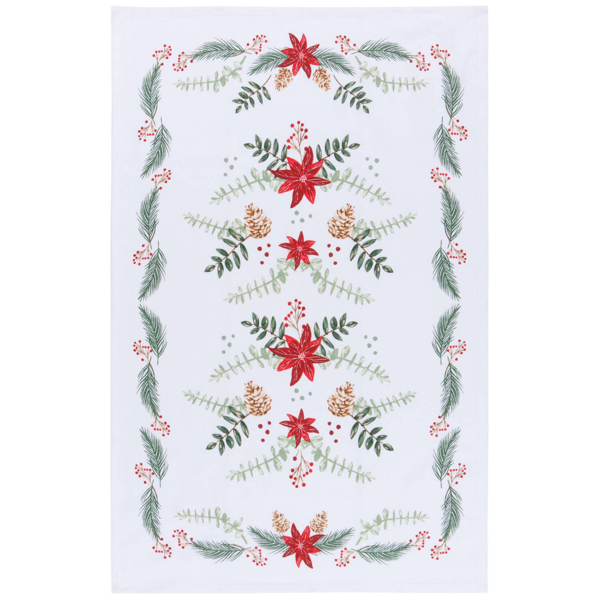 Poinsettia Christmas Dishtowel