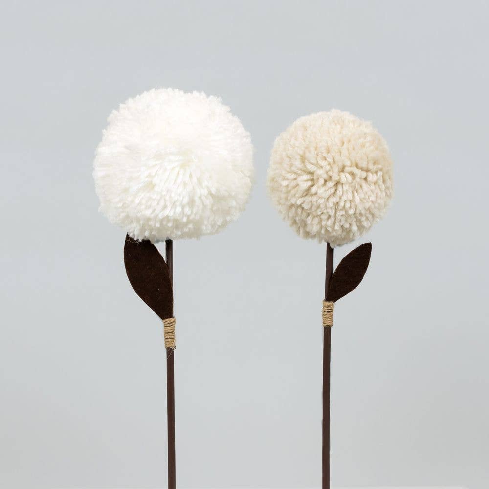 13x12x3 pom pom stems - white or cream