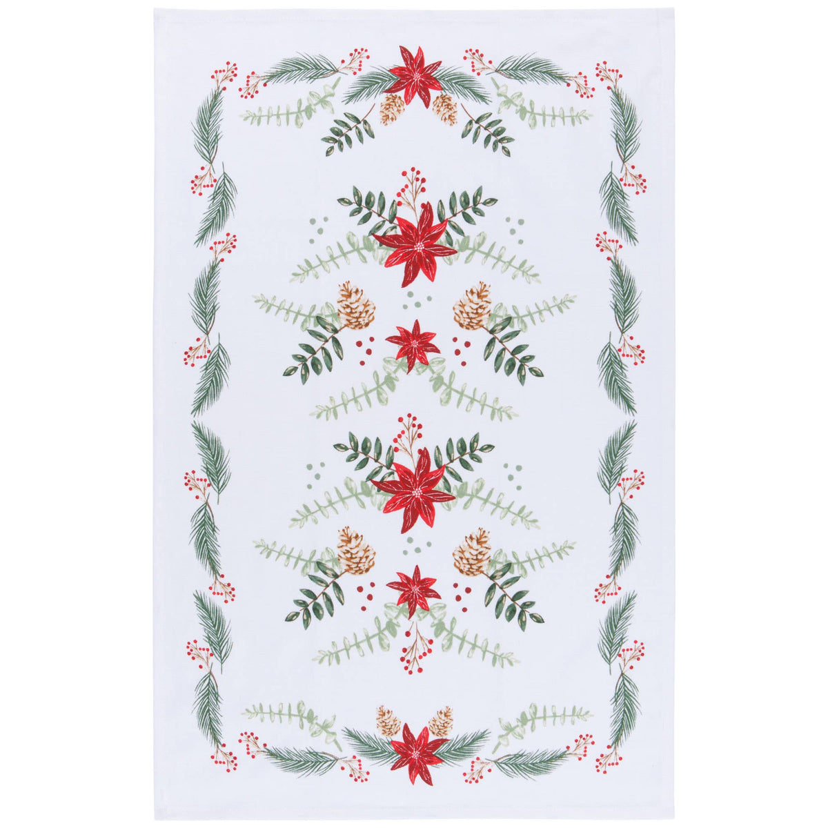 Poinsettia Christmas Dishtowel