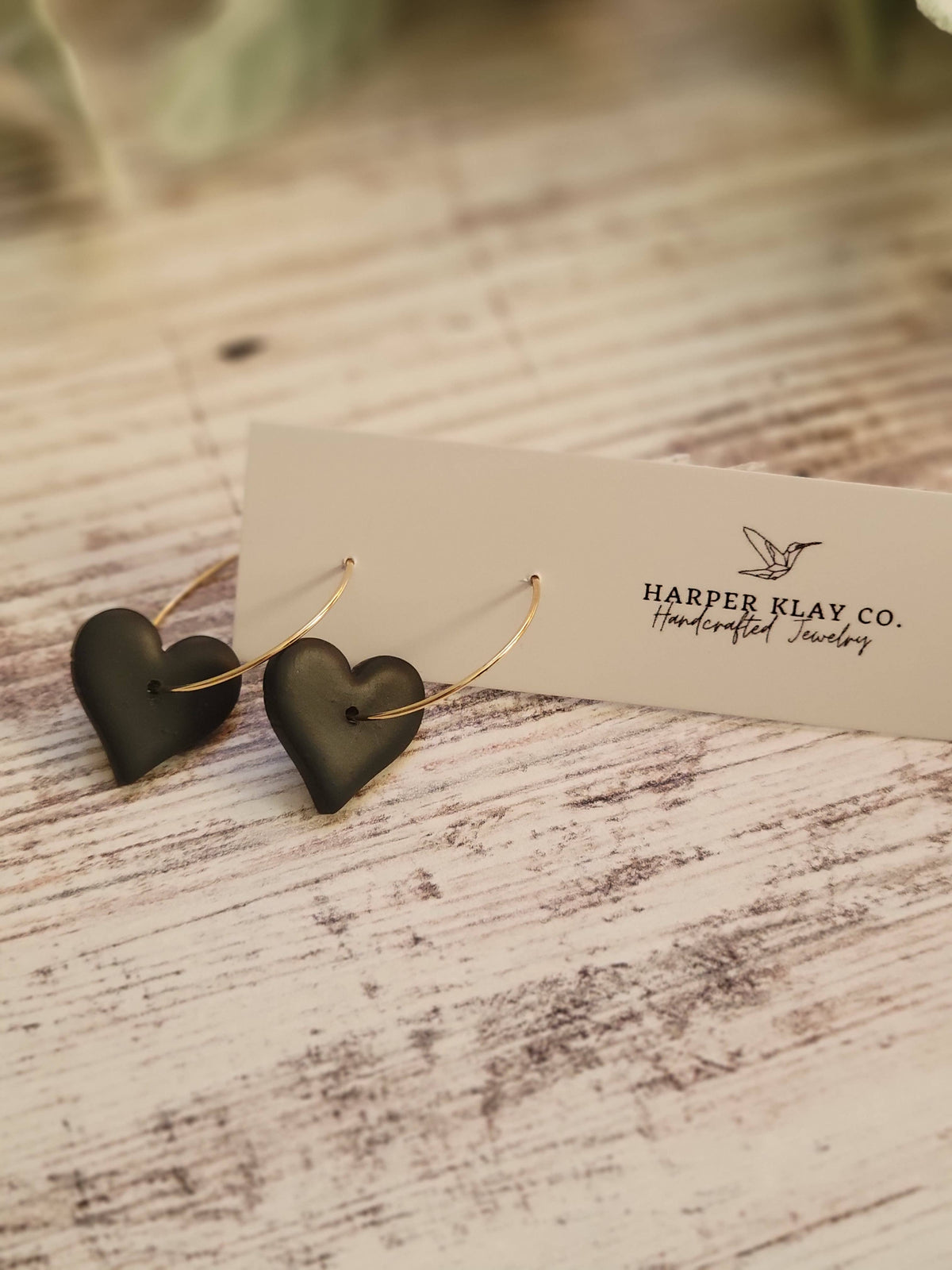 The Heart Hoops- Polymer Clay Hoop Earrings