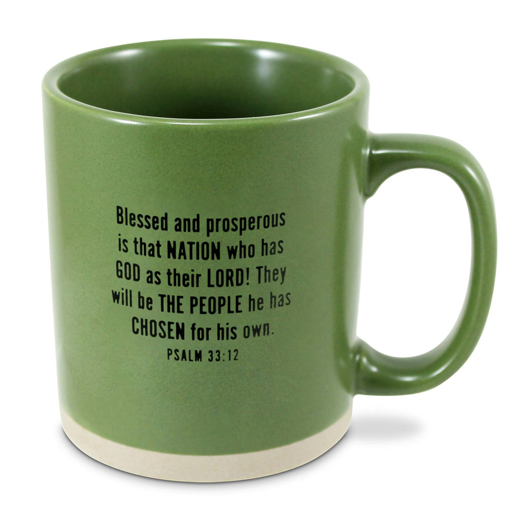 LCP Mug One Nation Under God Green 16 Oz.
