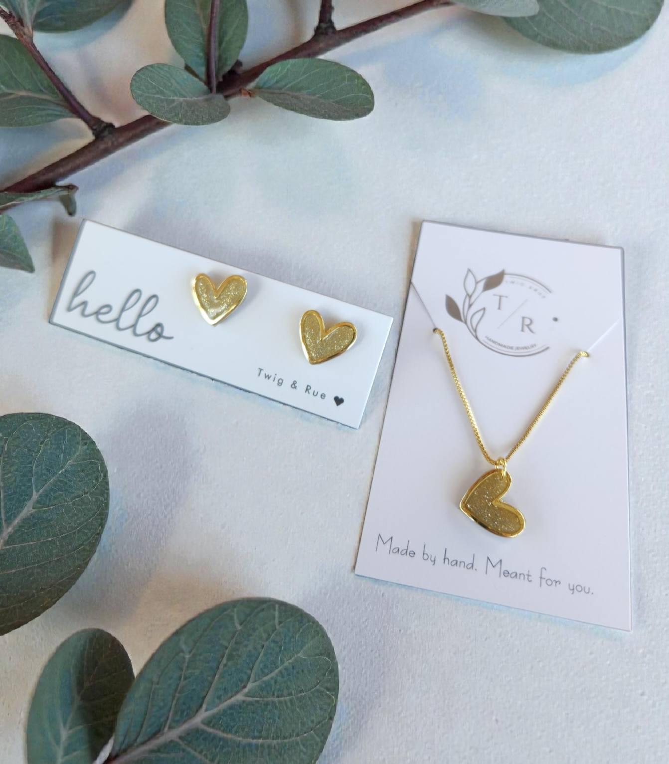 Heart clay studs
