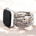 Pearl and Silver Stretch Apple Watch Strap
