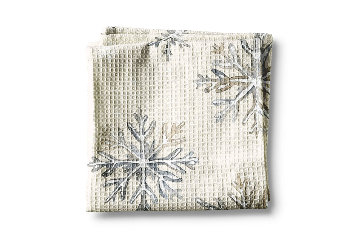 Christmas Coast Snowflake Kitchen Towel Waffle Holiday Decor