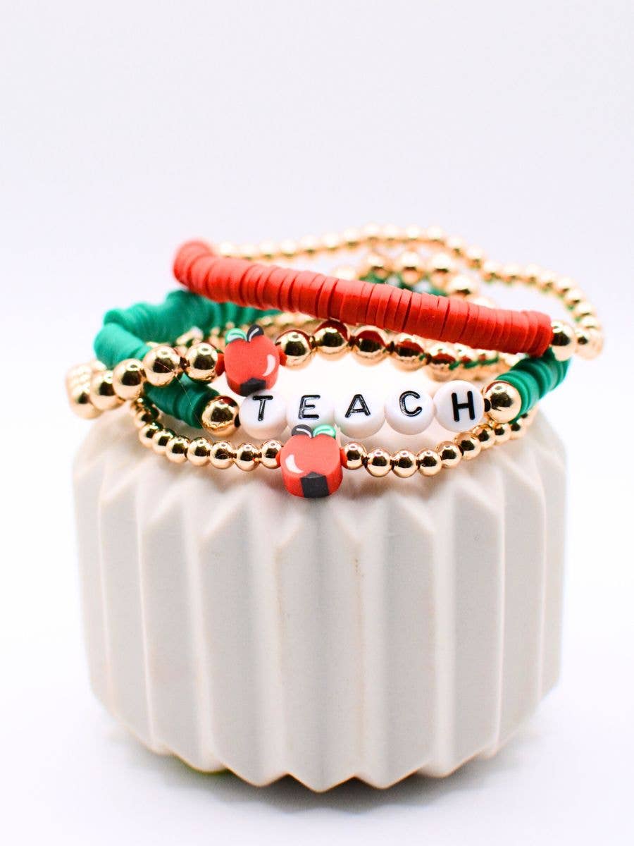 TEACH Bracelet Set – Teacher Gift, Thank you jewelry