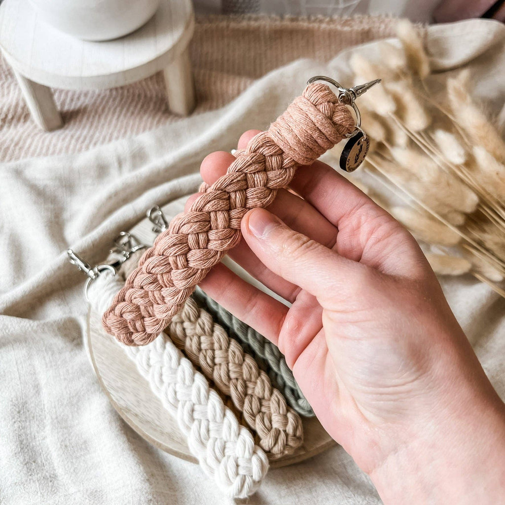 Braided macrame wristlet