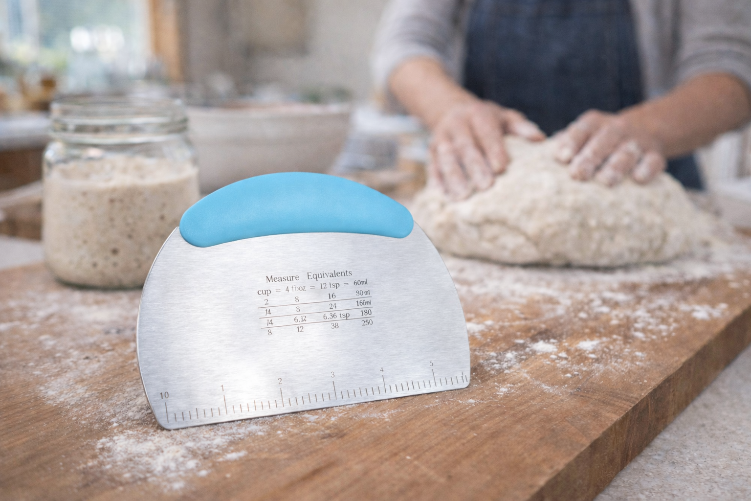 Stainless Steel Dough Scraper | Bench Scraper for Baking